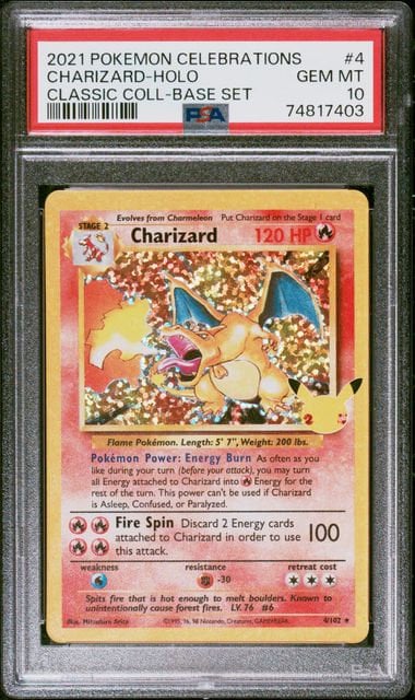 PSA 10 2021 Pokemon Celebrations Charizard Holo Classic Collection