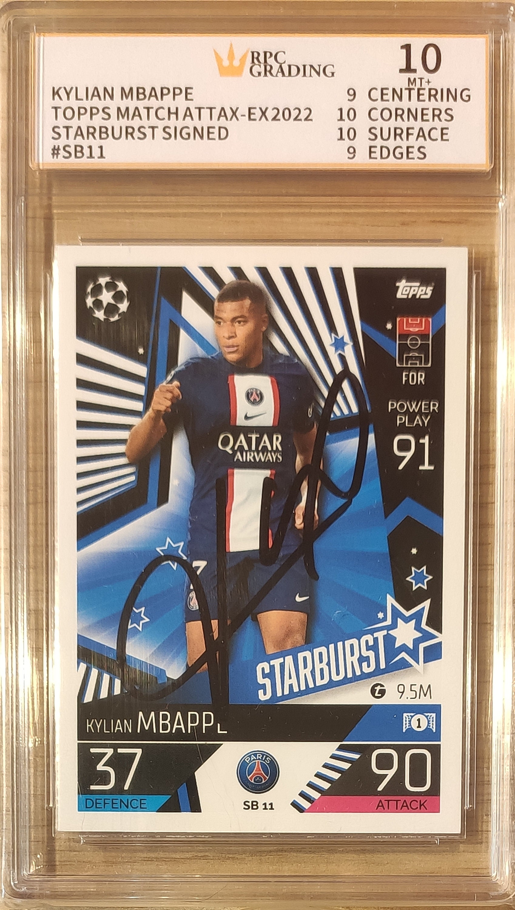 Kylian Mbappe Autograph Hand Signed Card RPC Mint.