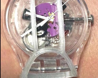 Variant 2 Custom 3D printed Rubber TPU Watch  guard for 34mm gents, 40-42mm, and BOLD. My design.