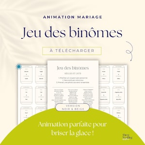 Jeu des binômes Mariage ou autre image 1