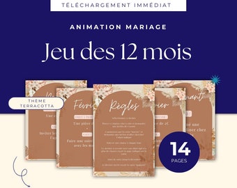 Jeu des 12 mois - Mariage - A télécharger - Version terracotta