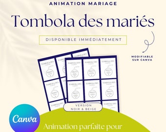 Tickets de tombola personnalisables - Mariage