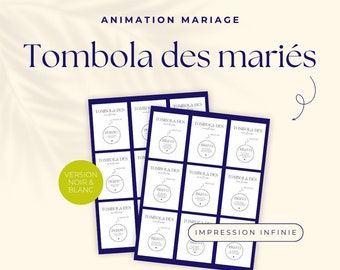 Tickets de tombola à imprimer - Mariage