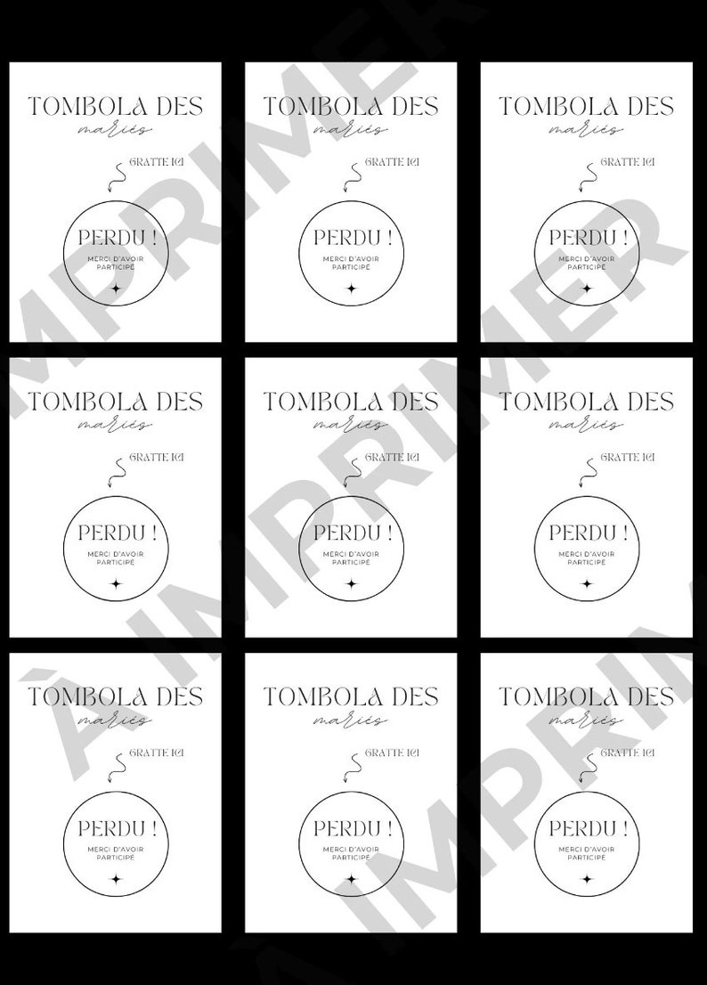 Tickets de tombola personnalisables Mariage image 2