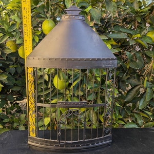 Display Vintage Metal Half Bird Cage facade 21 inches-Rennaissance decor-French Country Decor-Jewelry Display