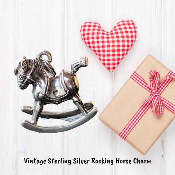 Vintage Sterling Silver Rocking Horse Charm