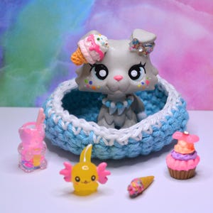 Littlest Pet Shop Custom Cute Sweet Collie Dog OOAK LPS with accessories