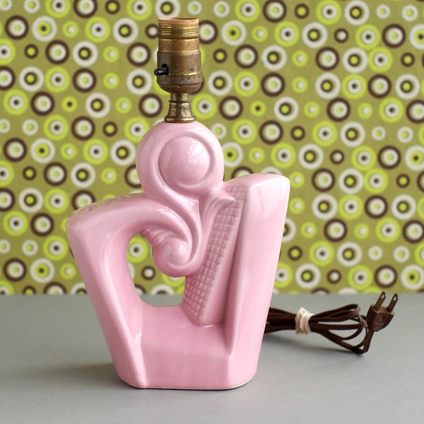 Vintage Pink Ceramic Table Lamp