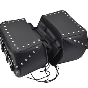 Durable Rekseen Leather Pannier Bag for Motorcycles and Bicycles - Spacious and Stylish
