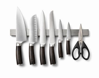 16" Stainless Steel Magnetic Knife Holder: No-Drill Mount - Pampavanna