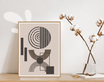 Modern Boho / Digital Väggkonst / Utskrivbar Poster för Vardagsrum / Modern Heminredning / Väggdekoration för Kontor