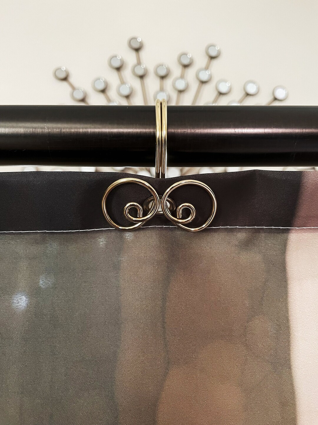 12 Handcrafted Solid Brass Shower Curtain Hooks Home Decor Metalwork Etsy