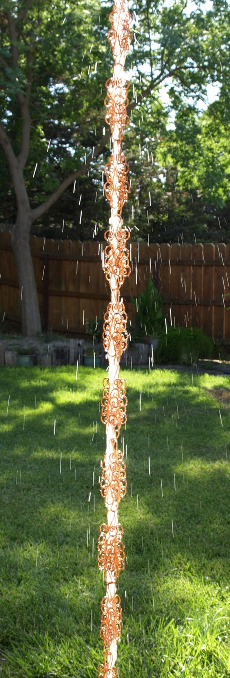 8 ft Solid Copper Heavy Cluster Rain Chain Kusari Doi Etsy