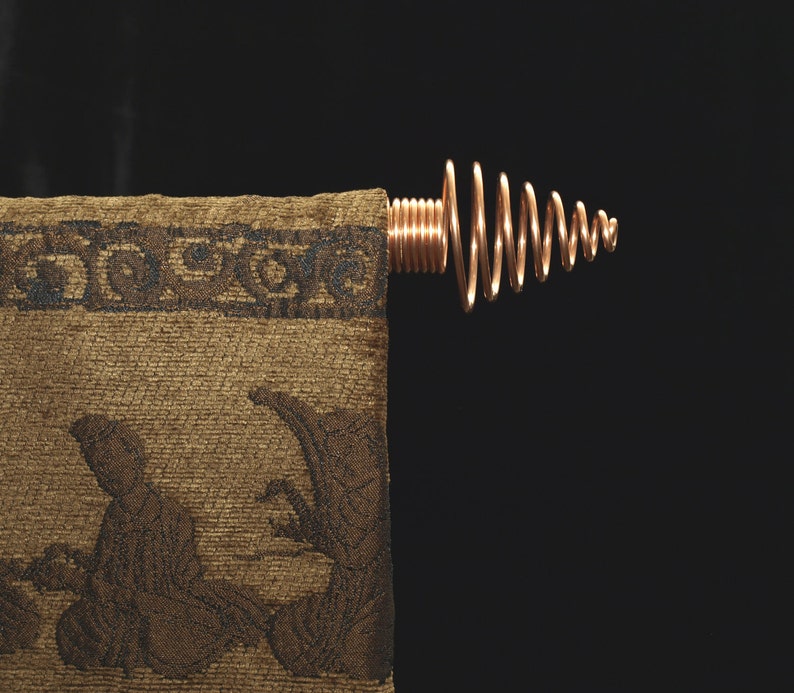 2 Solid Copper Curtain Rod Cone Finials Handcrafted Pointed Etsy