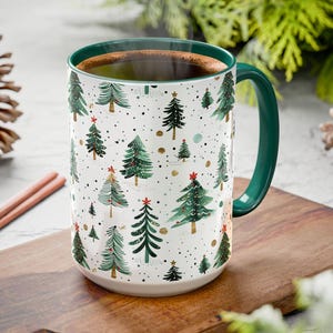 Christmas Tree Holiday Mug Winter Coffee Tea Gift for Teacher Secret Santa Stocking Stuffer Dorm Hostess Neighbor Book Club Gift Basket