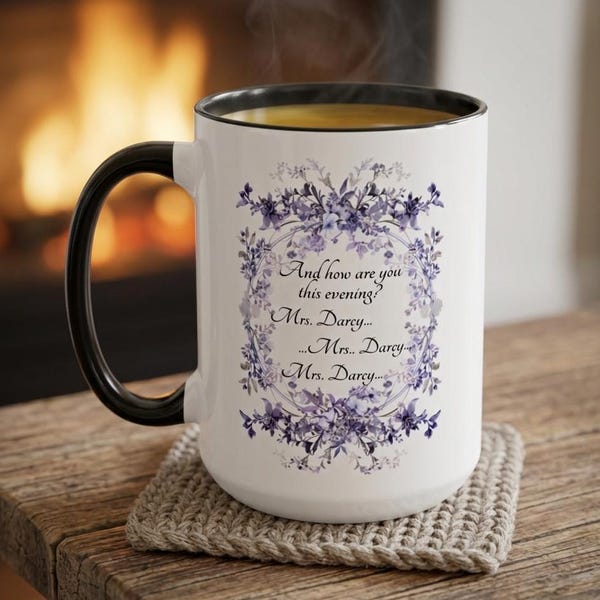 Taza de Orgullo y Prejuicio: Cita de la Sra. Darcy, Regalo de Jane Austen