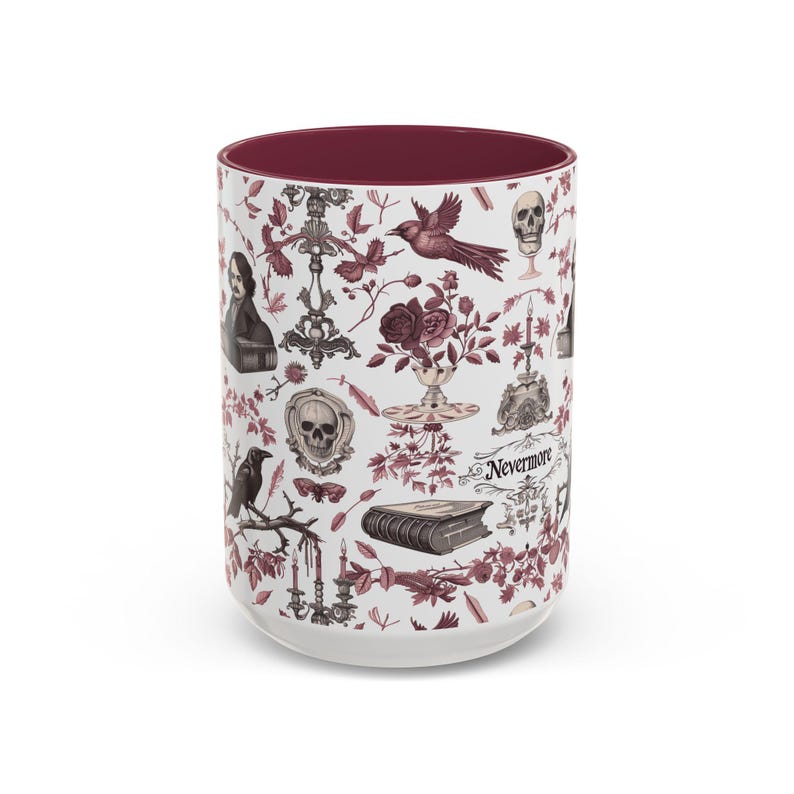 Gothic Raven Nevermore Mug Dark Academia Coffee Cup Poe Literature Halloween Gift Book Lover Birthday Present Spooky Reading Nook Bild 3
