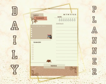 Daily Planner | Digital Planner | Water Track | A Planner In Brown Tones