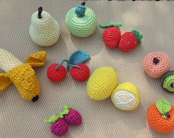 Muchas frutas de comedor de crochet