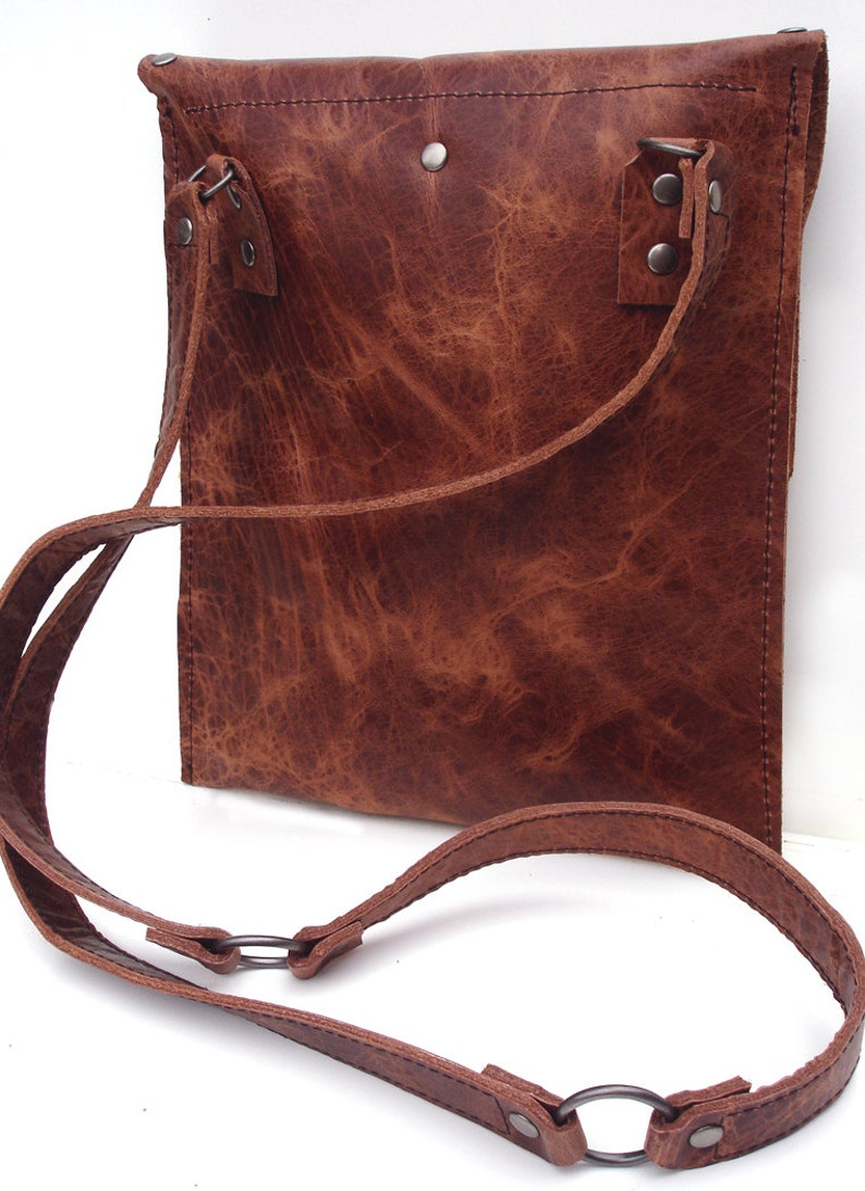 Leather Boho Messenger Bag With Crochet Doily and Antique Key Etsy