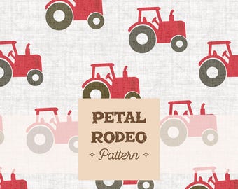 Tractors Seamless Pattern: Rustic Farmhouse, Kid Nursery (Digital Download)