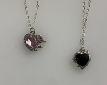 cute couple matching heart necklace