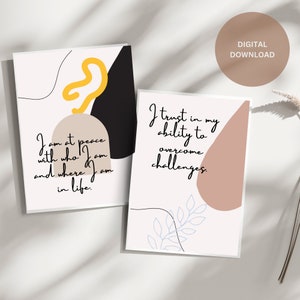 20 Tarjetas de Afirmación / Autoafirmaciones / Baraja de cartas para el amor propio y el empoderamiento / Citas inspiradoras / Regalo imprimible