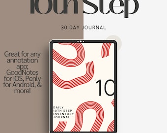 10th Step Inventory | Daily Inventory Journal | Recovery Journal | 30 Day Log | Sobriety | Alcoholics Anonymous | Digital Journal