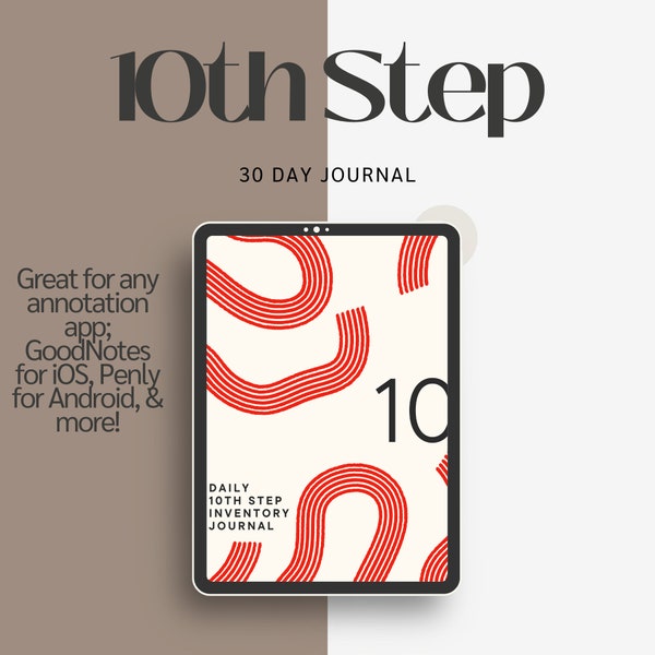 10th Step Inventory | Daily Inventory Journal | Recovery Journal | 30 Day Log | Sobriety | Alcoholics Anonymous | Digital Journal