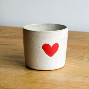Handmade Love Heart Espresso Cup | Gifts for Her | Artisan Hand-painted Pottery | Coffee Lovers | Unique Anniversary Present | No Handle