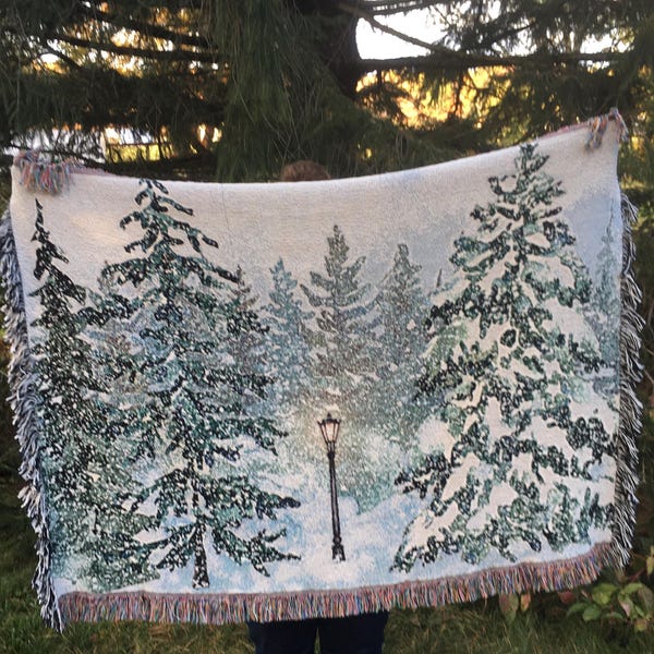 Narnia inspiriert Winter Wonderland Tapisserie, gewebte Decke