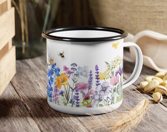 Floral Enamel Camp Cup