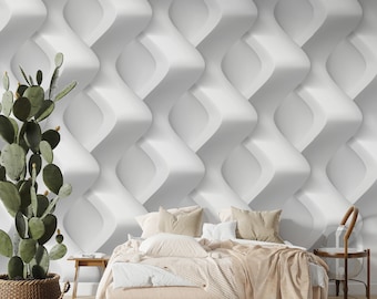 Geometric Wallpaper For Living Room 3D Look Wallpaper White Bedroom Custom Wall Print Geometric Pattern Wallpaper Peel And Stick 3D Shapes