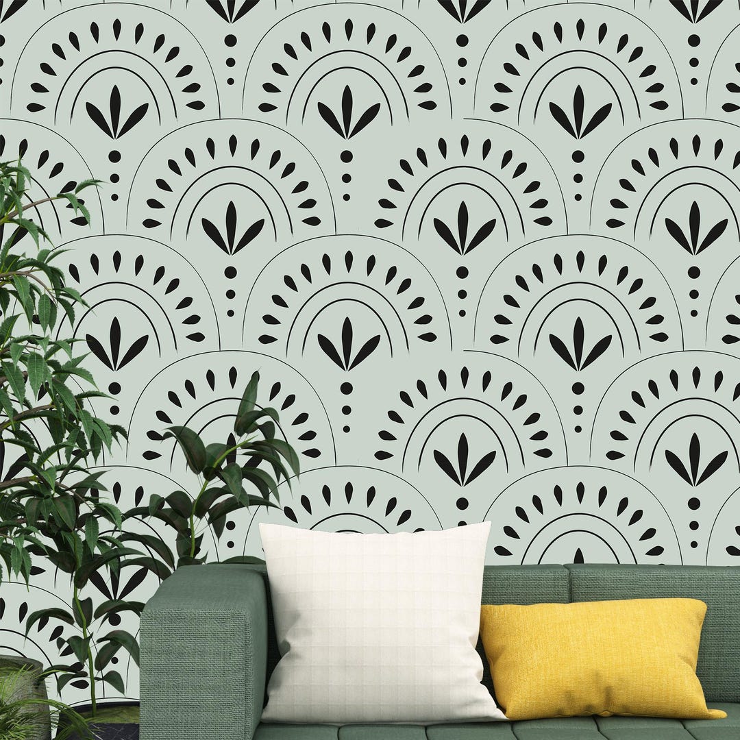 Art Deco Wallpaper for Living Room Light Blue Wallpaper Bedroom Custom ...