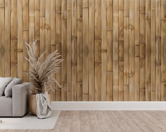 Houten Bamboe Behang Voor Woonkamer Behang Minimale Slaapkamer Behang Custom Muur Houten Volledige Muurschildering Peel-and-Stick Behang: