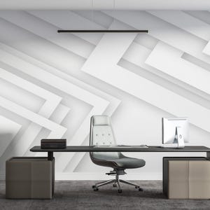 Geometrische Tapete Für Wohnzimmer 3D-Optik Tapete Weiß Büro-Tapete Individuelle Wandbedruckung Schlichtes Schälen und Aufkleben Moderne Dimensionale