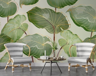 Green Leaf Peel And Stick Wallpaper Roll (Set Of 1) - The Home Depot