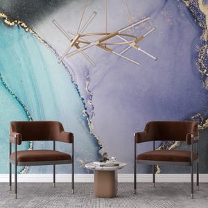 Blau Lila Marmor Tapete Für Wohnzimmer Blau Gold Marmor Tapete Schlafzimmer Benutzerdefinierte Wandbild Lila Schälen und Stick