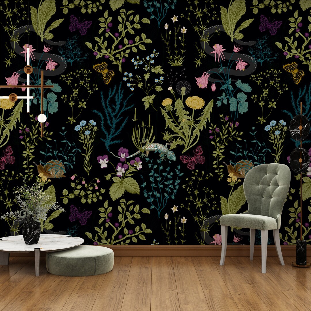 Botanical Wallpaper for Living Secret Garden Wallpaper Floral Bedroom