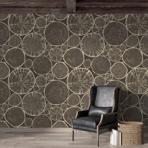 Wood Logs Wallpaper For Living Room Log Lines Wallpaper Bedroom Custom Wall Print Brown Wallpaper Wood Wallpaper Timber Rings Peel And Stick