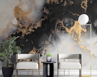 Black Marble Wallpaper For Living Room Gold Marble Wallpaper Stone Bedroom Custom Wall Print Black And Gold Print Peel And Stick Full Mural