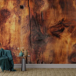 Wooden Wallpaper For Living Room Real Old Wood Look Wallpaper Bedroom Custom Wall Print Brown Tree Log Peel And Stick Wood With Knots