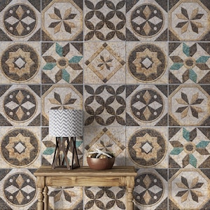 Tiles Wallpaper For Living Room Beige Mosaic Wallpaper Ornament Tiles Bedroom Custom Wall Print Brown Tiles Pattern Wallpaper Peel And Stick
