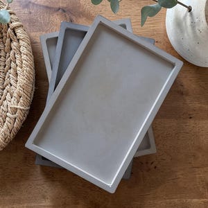 Eckiges Tablett aus Beton | Dekotablett für Kerzen l Schmuckschale | Minimalistisches Design Handgefertigt | Schlüsselablage l Bad Deko