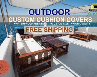 Custom Size Outdoor Cushion Covers, Waterproof Outdoor Cushions, Garden Patio Cushion Covers, Bench Cushions, Cover Only