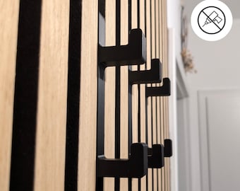 Haken für Akustikpaneele | Montage ohne Bohren | Click System | Garderobenhaken | Kleiderhaken | DIY Garderobe | KANTIG