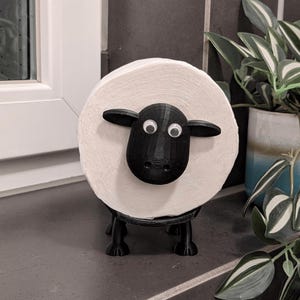 Toilettenpapierhalter Schaf Molly | Deko Schwarz | Bad Deko | Badezimmer | Gäste WC | Klopapierhalter | Ersatzrollenhalter | Toilettenpapier