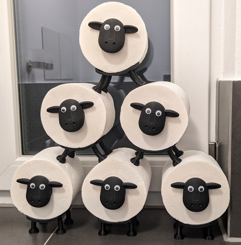 Molly toilet paper holder sheep Bathroom decoration Bathroom Guest toilet toilet paper holder Replacement roll holder toilet paper toilet sheep 6x Molly