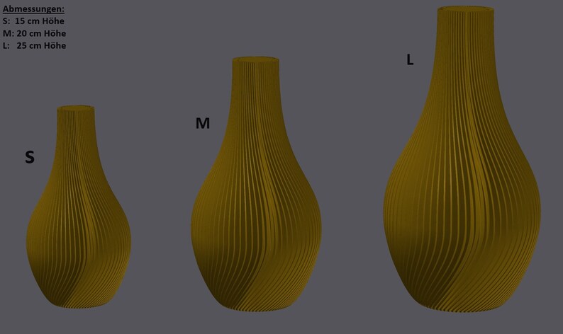 3er Set Vase Lunar Dekovase 3D Blumenvase Trockenblumen modernes Design Rillen Dekoration Pampasgras Eukalyptus Bouquet Bild 10