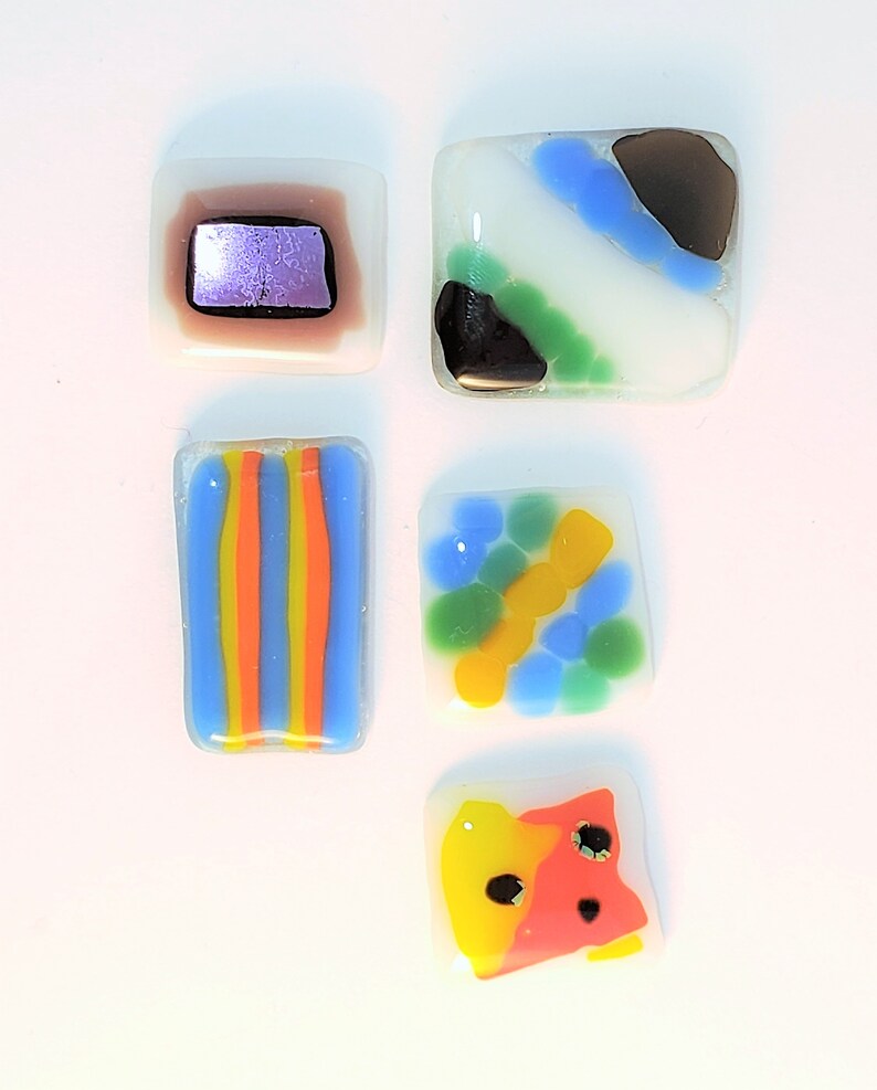 Mosaic pebbles  fused glass pendants   mosaic fused glass image 0